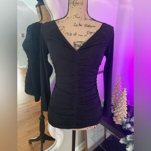 NWOT Elegant Black Ruched Women's Top